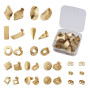 Cheriswelry Lot de 24 composants de clous d'oreilles en acier inoxydable doré avec fermoir papillon pour la fabrication de bijou