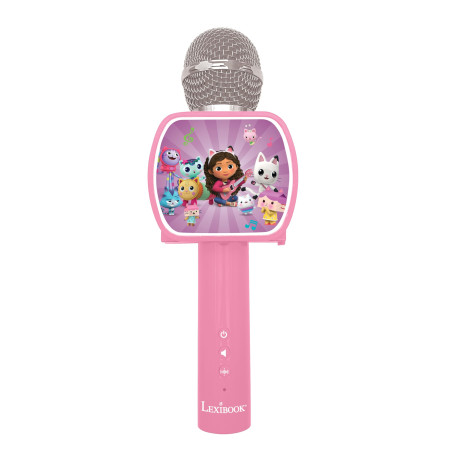 Lexibook, Gabby's Dollhouse, Microphone Bluetooth® avec Fonction Changement de Voix, Enceinte intégrée, Support de téléphone Inc