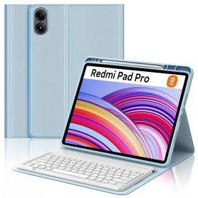 WAVATA Clavier pour Redmi Pad Pro 12.1"/Xiaomi Poco Pad 2024, Étui Clavier pour Xiaomi Redmi Pad Pro Magnétique Bluetooth Amovib
