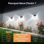 TECKNET Lampe Solaire Extérieur, 248 LEDs, Projecteur Solaire avec Éclairage à 300°, Lampe Murale Étanche IP66, 3 Modes, avec Dé