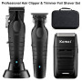 KEMEI Tondeuse à cheveux professionnelle pour homme, tondeuse de barbier sans fil et tondeuse à barbe/cheveux en T, rasoir élect