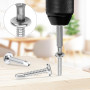 XRXYMQ 80 Pièces Vis Autoforeuse 410 Inoxydable M5.5x32 mm Vis Autoforeuse Métal pour Structures Métalliques Tôles, Mobilier Bri