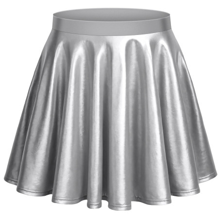 Aomig Femme Jupe Patineuse Extensible Métallisée, Robe Paillette Disco Jupe Courte, Métallisée Shiny Mini Jupe Taille Haute, Jup