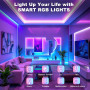 Led Chambre, 15M RGB Ruban LED, App Bluetooth Control Game Lumiere, Chronométrée Bande LED Sync Music, Pour Décorer TV, Cuisine,