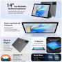 MAXLEGEN Tablet 14 Pouces, Ecran FHD 2,5K, 36Go RAM + 256Go ROM(1To Extensible), Android Tablette Tactile avec SIM 4G LTE/5G WiF