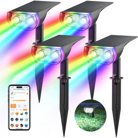 Linkind Spot Solaire Exterieur Smart SL5 avec Détecteur de Mouvement, 16 Millions de Couleurs, Contrôle de Groupe, Synchro Musiq