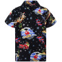 King Kameha Funky Chemise-Hawaienne Noël Homme Coupe-Régulière Manche-Courte Père-Noël X-Mas Canne-À-Sucre Unisexe