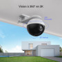EZVIZ Caméra de Surveillance 3K 360° PTZ Wi-FI d'extérieur avec Suivi Automatique, détection de Personnes et de véhicules, Visio