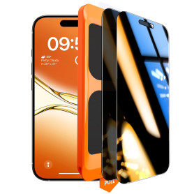 TOCOL Verre Trempé Anti Espion pour iPhone 17/iPhone 16 Pro, Véritable Anti-Espion à 25°, Dépoussiérage Automatique, Sans Bulles