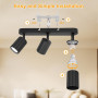 Dehobo Plafonnier LED 3 Spots Noir, GU10 Eclairage de Plafond Orientable à 350° Spots de Plafond Max. 50 Watt par Spot, Applique