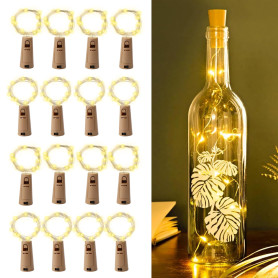 Lhdfyqt 20 Pièces Guirlande Lumineuse à LED pour Bouteille, 20 LED 2M Bouchon Lumineux pour Bouteille, Étanche Guirlande Bouteil
