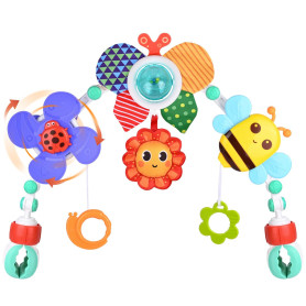 Gaethra Arche de Poussette, Jouets musicaux Mobiles Honeybee Crib, Jouet à emporter avec Support d'activité sensorielle Pliable 