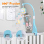 Weinsamkeit Mobile Musical Lit Bébé, Mobile Musicale Bebe avec Veilleuse et Projecteur Mobile Lit Bébé avec 150 Berceuses Hochet
