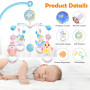 Weinsamkeit Mobile Musical Lit Bébé, Mobile Musicale Bebe avec Veilleuse et Projecteur Mobile Lit Bébé avec 150 Berceuses Hochet