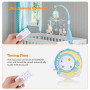 Weinsamkeit Mobile Musical Lit Bébé, Mobile Musicale Bebe avec Veilleuse et Projecteur Mobile Lit Bébé avec 150 Berceuses Hochet