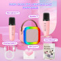 Gontence Machine Karaoke Enfant avec 2 Micros Enfants - Karaoké pour Enfants - Jouet Fille 3-10 Ans - Cadeau Fille 3-12 Ans - Mi