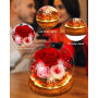 SOBEAU Rose Eternelle Fleur Eternel, Rose Eternelle sous Cloche pour Femme Maman, Noel Saint Valentin Fete Anniversaire, Cadeau 