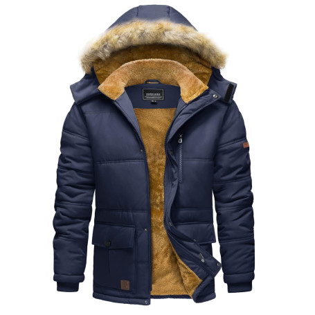 TACVASEN Homme Veste Homme Hiver Décontracté Veste Homme Coupe-vent Veste Homme Chaude Veste Homme Polaire Parka Capuche