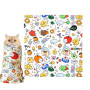 Sac de Toilettage pour Chat, Auto-Adhésive Sac de Contention Chat, Couverture Anti-Morsures et Anti-Griffures avec Motif Graffit