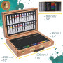 Artina 127pcs Set de Peinture XXL avec Coffret en Bois FSC® Bologna – Acrylique, Aquarelle, Crayons de Couleur, Crayons Pastel &