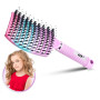 Brosse Cheveux demelante Magique [ Brosse ROSE Arc-en-Ciel NE TIRE PAS ] Poil de Sanglier 100% Naturelle - Pour démêler en douce