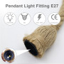 ZHIQIN 2 Pièces E27 Suspension Luminaire Induistrielle Lumière Suspendue De Corde de Chanvre Lampe Vintage Réglable Lampe Lustre
