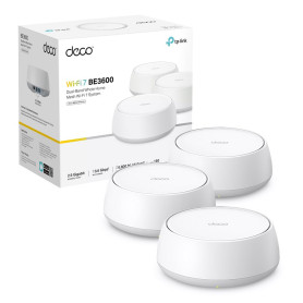 TP-Link Deco Routeur WiFi 7 Mesh BE3600 Bi-Bande, Port Ethernet 2,5G, Couverture de 490㎡, Itinérance IA Transparente, Connectez 