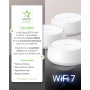 TP-Link Deco Routeur WiFi 7 Mesh BE3600 Bi-Bande, Port Ethernet 2,5G, Couverture de 490㎡, Itinérance IA Transparente, Connectez 