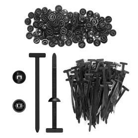 Redamancy 100 Pièces Attaches Autobloquantes Universelles en Nylon, Serre Câbles Rivets en Plastique, Attaches Cable Polyvalente