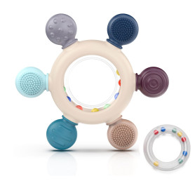 akolik Anneau de Dentition pour Bébé, Hochets de Dentition en Silicone Jouet de Dentition, Accessoires d'Allaitement Sans BPA po