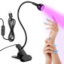 NEOVSUNY Lampe UV Ongles Gel,3W Mini Lampe UV Ongles, Gel Pose Americaine avec Clip et Interrupteur,Sèche Rapidemen pour la manu