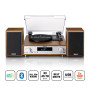Lenco MC-160WD Chaîne stéréo avec Platine Vinyle - Radio Dab+/FM, Bluetooth 5.0, encodage MP3 Direct Via USB, entraînement par C