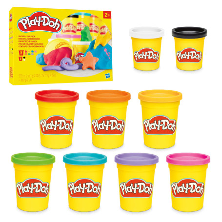 Play-Doh, Mes Couleurs préférées, Pack de 9 Pots de pâte à Modeler, Loisirs créatifs pour Filles et Garçons dès 2 Ans, Idèe Cade