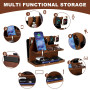 Cadeau Homme Noel Multifonction Organiseur de Bureau en Bois Support de Telephone Bureau Fete des Peres Cadeau pour Papa Organis