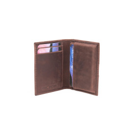 Theodore Porte-Cartes Homme en Cuir Véritable – Portefeuille Mince Vertical RFID – 6 Fentes à Cartes – Cuir Pleine Fleur Vintage