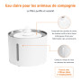 Amazon Basics Fontaine à eau pour chat en acier inoxydable à boire avec 3 filtres, 3 L, Blanc
