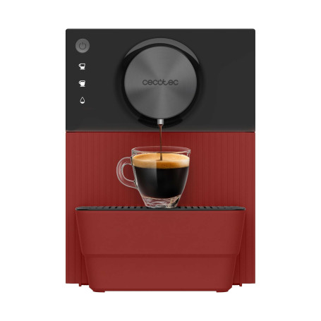 Cecotec Machine à Café Superautomatique Compacte Cremmaet Cube Rouge. 1350W, Professionnelle, Système de Pressage, Pré-Infusion,