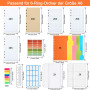 AQTAQ Ensemble de recharges de papier A6 6 trous Notes autocollantes rechargeables A6 100 feuilles/200 pages Intercalaires color