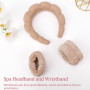 DRESHOW Bandeau Spa pour le Lavage du Visage Set de Poignets éponge doux en Tissu éponge pour le Maquillage et Les Soins de la P