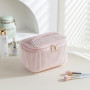 Aucuu Trousses de Maquillage, Lot de 3 Trousse Maquillage en Velours Côtelé, Trousse de Toilette Femme, Trousses Cosmétique de V