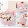 Aucuu Trousses de Maquillage, Lot de 3 Trousse Maquillage en Velours Côtelé, Trousse de Toilette Femme, Trousses Cosmétique de V