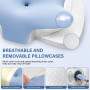 Ehomfory Oreiller Ergonomique Cervical 2 en 1 Oreiller Memoire Forme pour la Nuque, Coussin pour Dormir sur Le côté, Le Dos et L