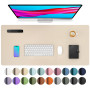 Tapis de bureau en cuir – tapis de souris – tapis de bureau – sous-main de bureau antidérapant en similicuir pour ordinateur por