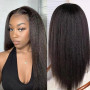 4x4 HD Lace Front Yaki Straight Perruques Cheveux Humains Yaki Lace Frontal Wigs 180% Densité Cheveux Brésiliens Pré Pincés avec