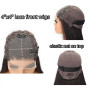 4x4 HD Lace Front Yaki Straight Perruques Cheveux Humains Yaki Lace Frontal Wigs 180% Densité Cheveux Brésiliens Pré Pincés avec
