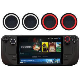 GIOPUEY Capuchon Joystick Compatible avec Steam Deck OLED, 4 Pièces Silicone Joystick Thumb Stick Grips Cap Coque étui de Protec