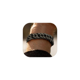 FaithHeart Chaîne Bracelet Homme en Acier Inoxydable 19/21/23 cm - Grosse Gourmette à Maille Cubaine de 8/12/17 mm - Bijou Punk 