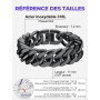 Richsteel Bracelet Homme Plaqué Or/Noir/Acier Inoxydable 19/21/23cm de Longueur - Chaîne Gourmaette Maille Grosse 8/12/17mm de L