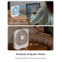 ILLUMYN Ventilateur de bureau rechargeable, portable, ultra silencieux, avec flux d'air puissant pour bureau, chambre à coucher,