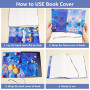 craspire 15.8 x 9.8 Pouces Arbre Livre Douille Extensible Couverture de Livre Polyester élastique Lavable réutilisable Vert Plan
